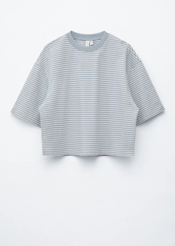 Oversized-T-Shirt aus Baumwolle mit Streifenmuster Oversized-T-Shirt aus Baumwolle mit Streifenmuster