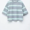 Oversized-T-Shirt aus Baumwolle mit Streifenmuster Oversized-T-Shirt aus Baumwolle mit Streifenmuster