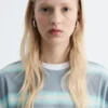Oversized-T-Shirt aus Baumwolle mit Streifenmuster Oversized-T-Shirt aus Baumwolle mit Streifenmuster