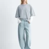 Oversized-T-Shirt aus Baumwolle mit Streifenmuster Oversized-T-Shirt aus Baumwolle mit Streifenmuster