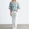 Oversized-T-Shirt aus Baumwolle mit Streifenmuster Oversized-T-Shirt aus Baumwolle mit Streifenmuster