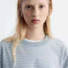 Oversized-T-Shirt aus Baumwolle mit Streifenmuster Oversized-T-Shirt aus Baumwolle mit Streifenmuster