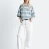Oversized-T-Shirt aus Baumwolle mit Streifenmuster Oversized-T-Shirt aus Baumwolle mit Streifenmuster