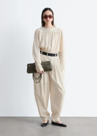Plisseehose mit weitem Bein