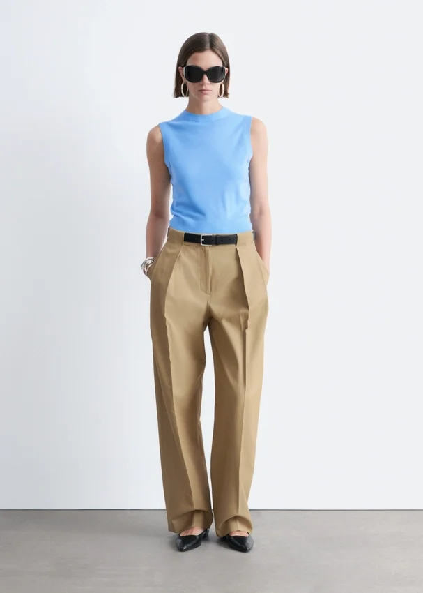 Plissierte Hose mit weitem Bein Plissierte Hose mit weitem Bein
