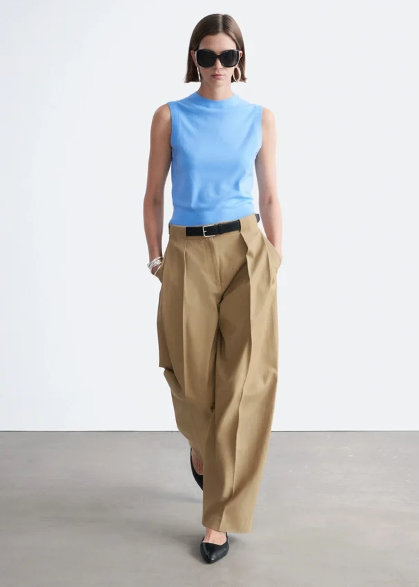 Plissierte Hose mit weitem Bein Plissierte Hose mit weitem Bein