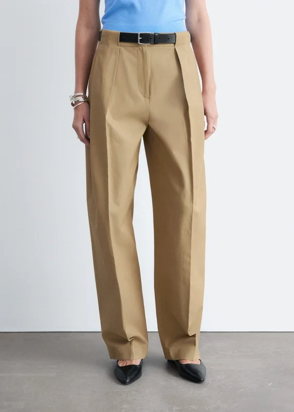 Plissierte Hose mit weitem Bein Plissierte Hose mit weitem Bein