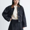 Plissierter Denim-Minirock Plissierter Denim-Minirock