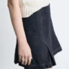 Plissierter Denim-Minirock Plissierter Denim-Minirock