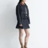 Plissierter Denim-Minirock Plissierter Denim-Minirock