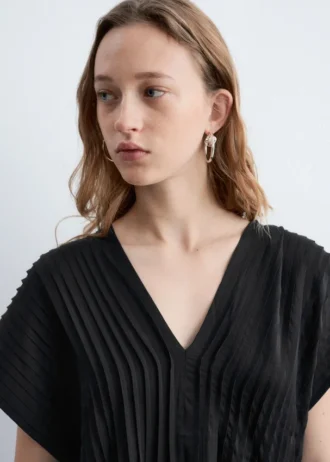 Plissiertes Dolman-Midikleid