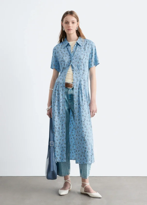 Plissiertes Hemdkleid Plissiertes Hemdkleid
