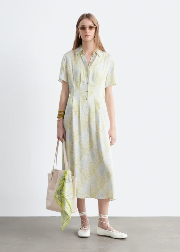 Plissiertes Hemdkleid Plissiertes Hemdkleid