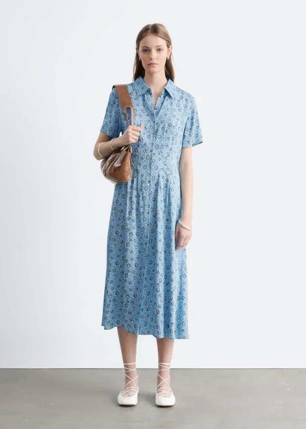 Plissiertes Hemdkleid Plissiertes Hemdkleid