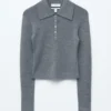 Polo-Shirt aus Merinowolle mit Rippstrick