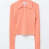 Polo-Shirt aus Merinowolle mit Rippstrick