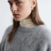 Pullover aus Mohair-Mischung mit Zopfmuster