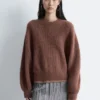 Pullover mit Ballonärmeln aus Alpaka-Mischung
