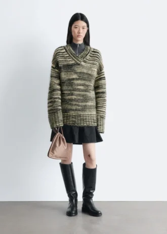 Pullover mit V-Ausschnitt aus Mohair-Mischung