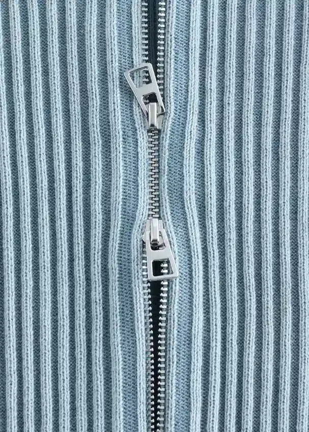 Reißverschluss-Rollkragen-Cardigan Reißverschluss-Rollkragen-Cardigan