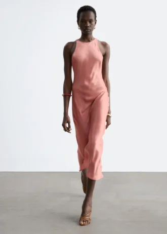 Ärmelloses Midikleid aus Satin