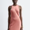 Ärmelloses Midikleid aus Satin
