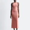 Ärmelloses Midikleid aus Satin