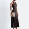 Ärmelloses Midikleid aus Satin