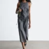 Ärmelloses Midikleid mit Kordelzug