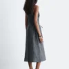 Ärmelloses Midikleid mit Kordelzug