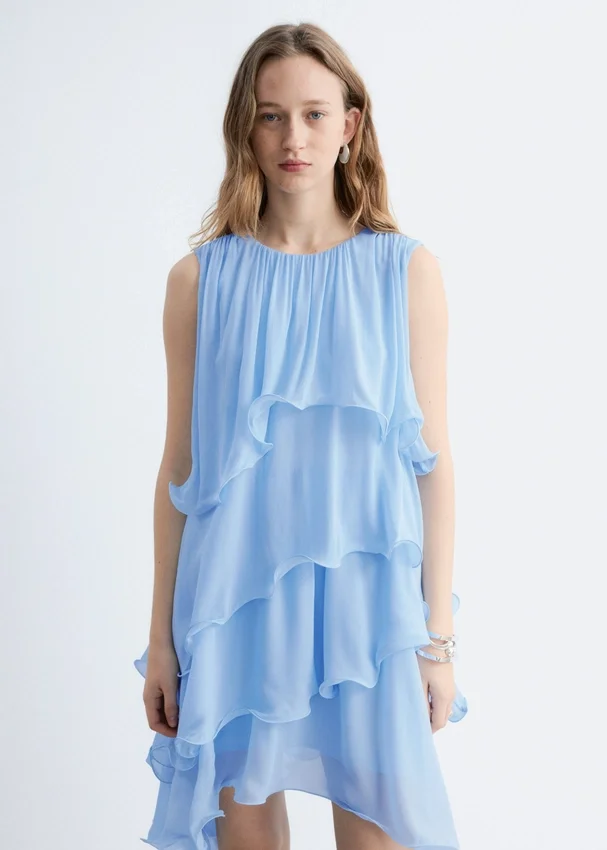 Ärmelloses Minikleid mit Rüschen Ärmelloses Minikleid mit Rüschen