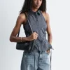 Ärmelloses Oberteil mit Kordelzug