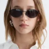Runde Sonnenbrille mit Drahtgestell
