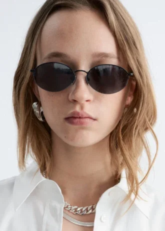 Runde Sonnenbrille mit Drahtgestell