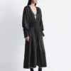 Satin-Midi-Shirtkleid