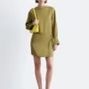 Satin-Minikleid mit Bindeband