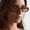 Schlanke Sonnenbrille mit ovalem Rahmen