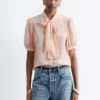 Seiden-Bluse mit Krawattenkragen Seiden-Bluse mit Krawattenkragen