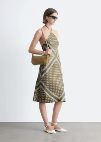 Seiden-Midikleid mit Neckholder