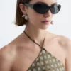 Seiden-Midikleid mit Neckholder
