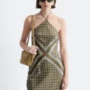 Seiden-Midikleid mit Neckholder