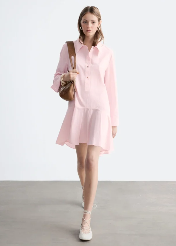 Shirtkleid mit tiefem Taillenbund Shirtkleid mit tiefem Taillenbund
