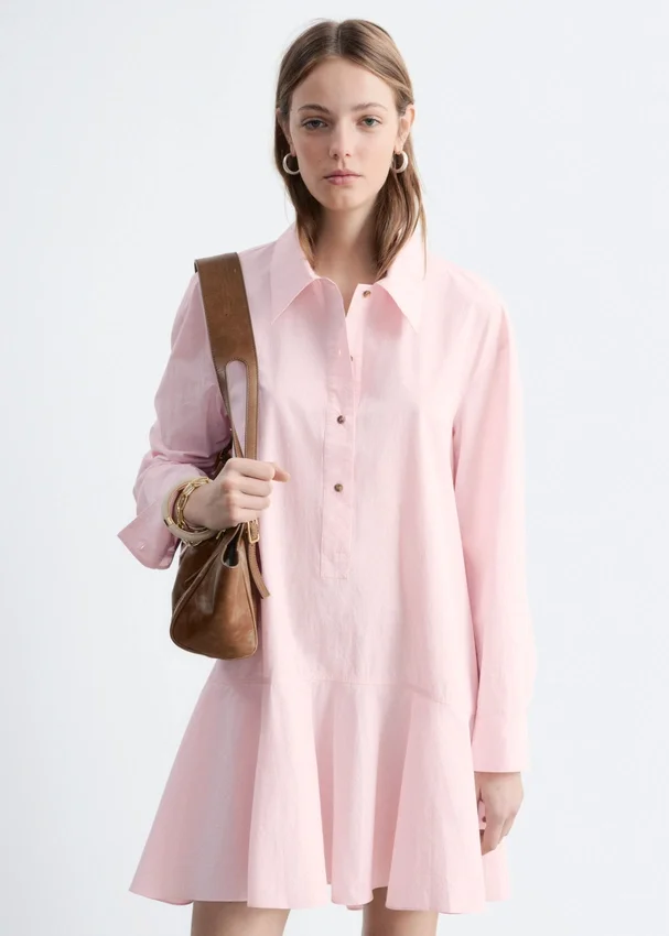 Shirtkleid mit tiefem Taillenbund Shirtkleid mit tiefem Taillenbund