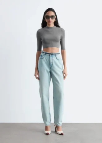 Slim-Fit-T-Shirt in verkürzter Länge