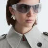 Sonnenbrille mit markantem ovalem Rahmen