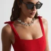 Strandkleid mit strukturierter Schleife Strandkleid mit strukturierter Schleife