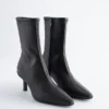 Stretch-Leder-Stiefeletten