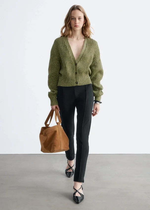 Strick-Cardigan aus Baumwolle mit Rippstrick Strick-Cardigan aus Baumwolle mit Rippstrick