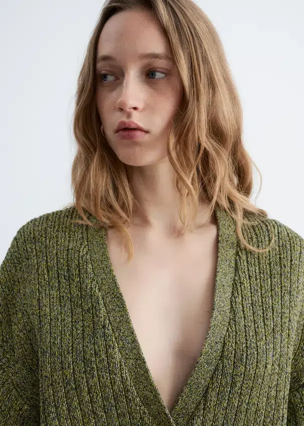 Strick-Cardigan aus Baumwolle mit Rippstrick Strick-Cardigan aus Baumwolle mit Rippstrick