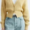 Strick-Cardigan aus Baumwolle mit Rippstrick Strick-Cardigan aus Baumwolle mit Rippstrick